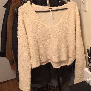 Free People cropped sweater cream